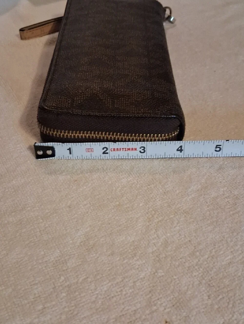 Michael Kors Dark Brown Logo Zip-Around Wristlet Wallet